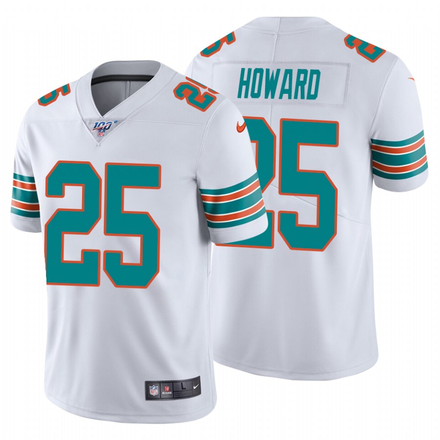 Nike Miami Dolphins #25 Xavien Howard White Alternate Men Stitched NFL 100th Season Vapor Untouchable Limited Jersey